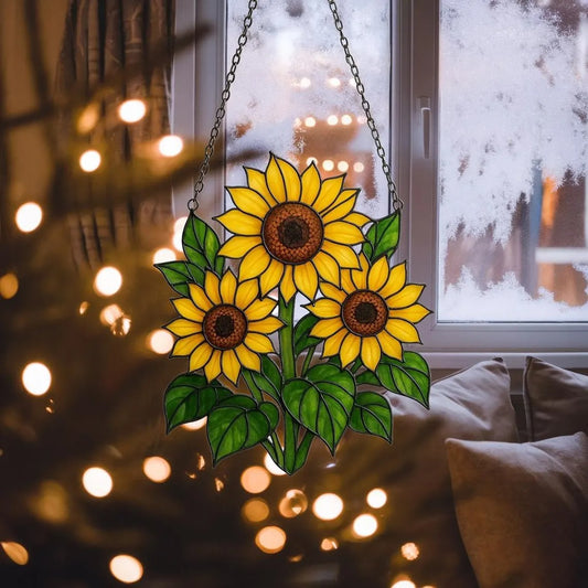 Beautiful Sunflower - Personalized Window Hanging Suncatcher Acrylic