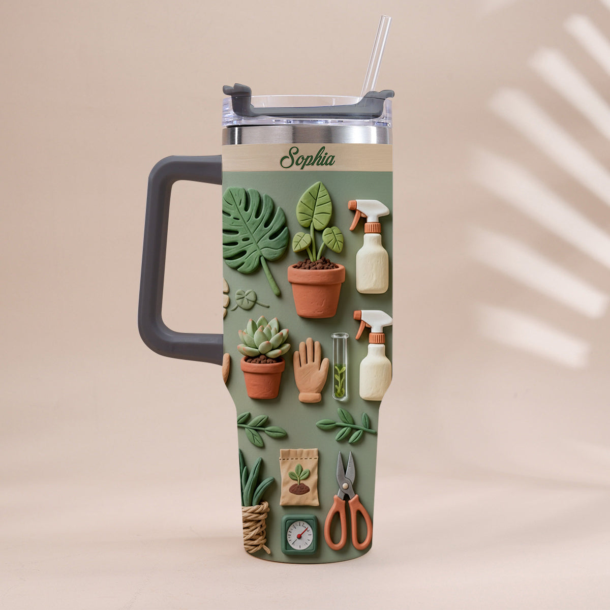 Plant Mom - Personalized Tumbler With Handle