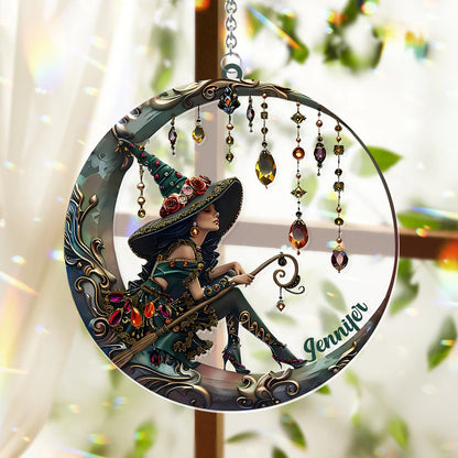 Beautiful Witch - Personalized Witch Window Hanging Suncatcher