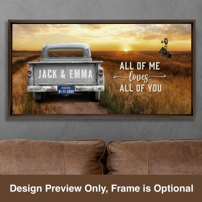 Personalized Vintage Truck Farmhouse Canvas Gift