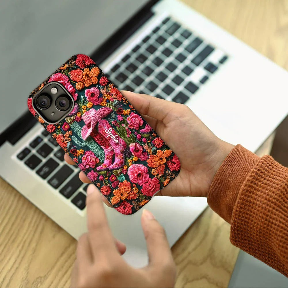 Pink Cowgirl - Personalized Country Girl Full Print Phone Case