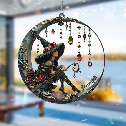 Beautiful Witch - Personalized Witch Window Hanging Suncatcher