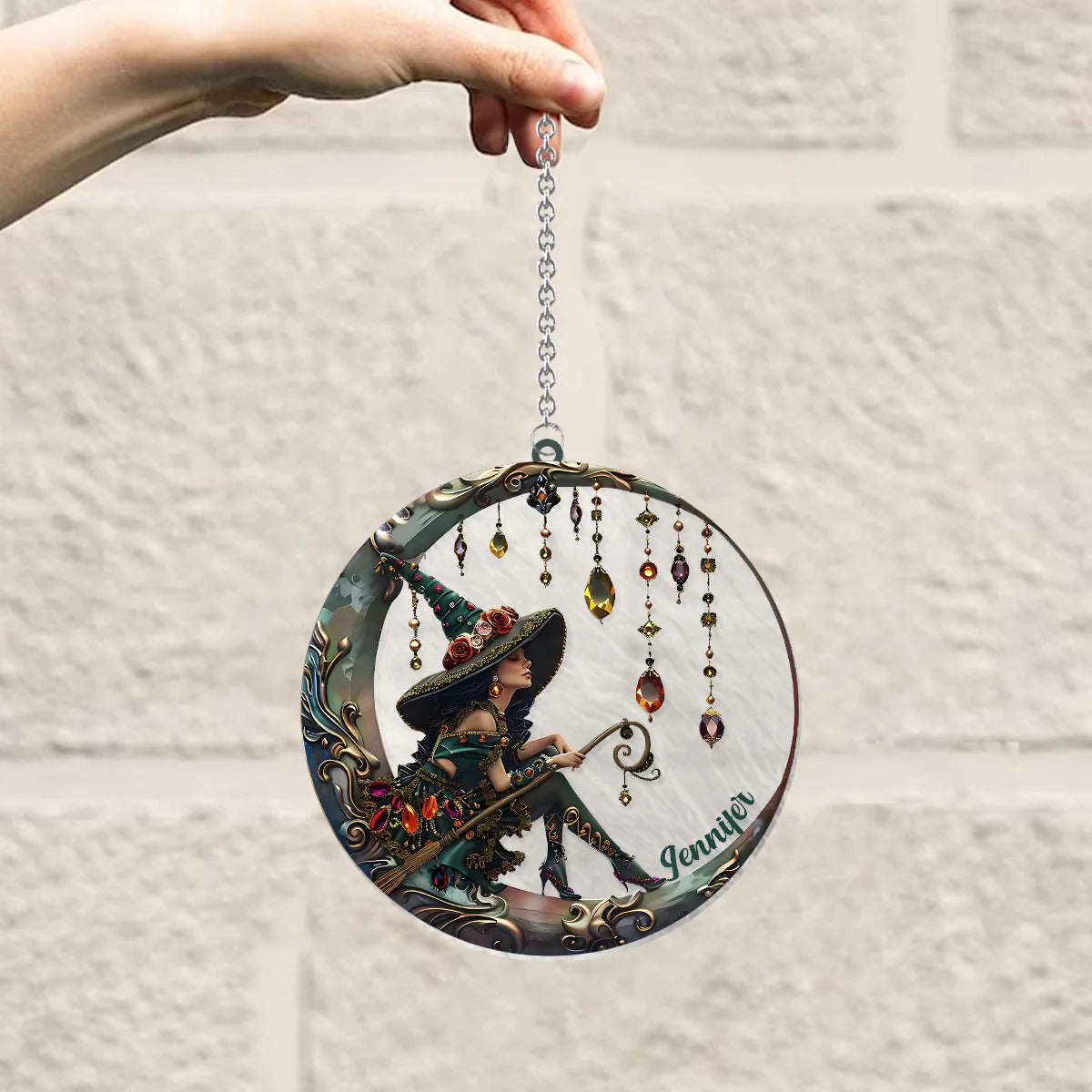 Beautiful Witch - Personalized Witch Window Hanging Suncatcher