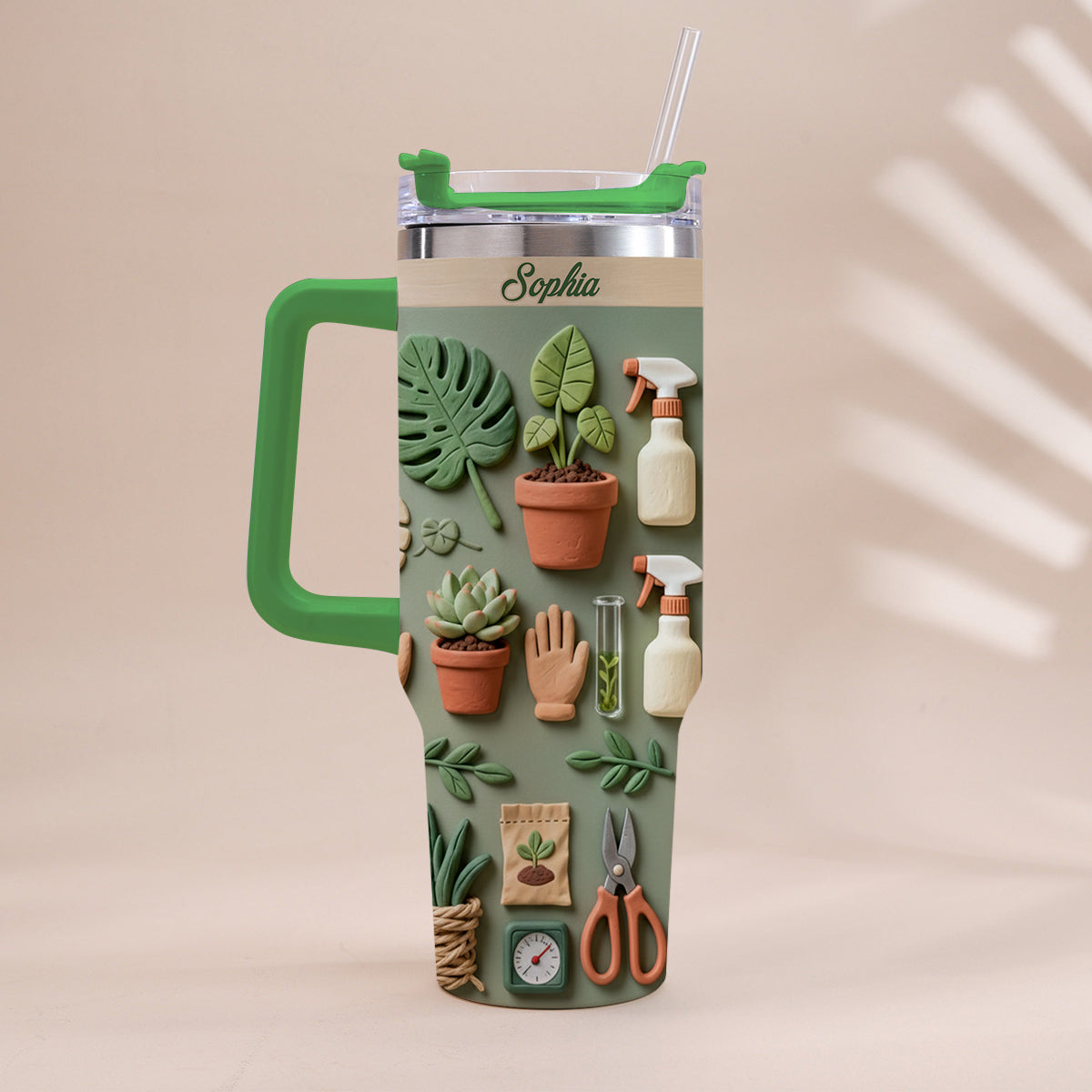 Plant Mom - Personalized Tumbler With Handle
