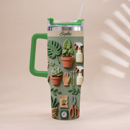 Plant Mom - Personalized Tumbler With Handle