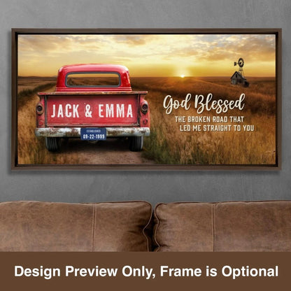 Personalized Vintage Truck Farmhouse Canvas Gift