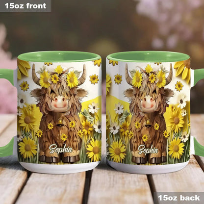 Cute Highland Cow - Personalized Accent Mug
