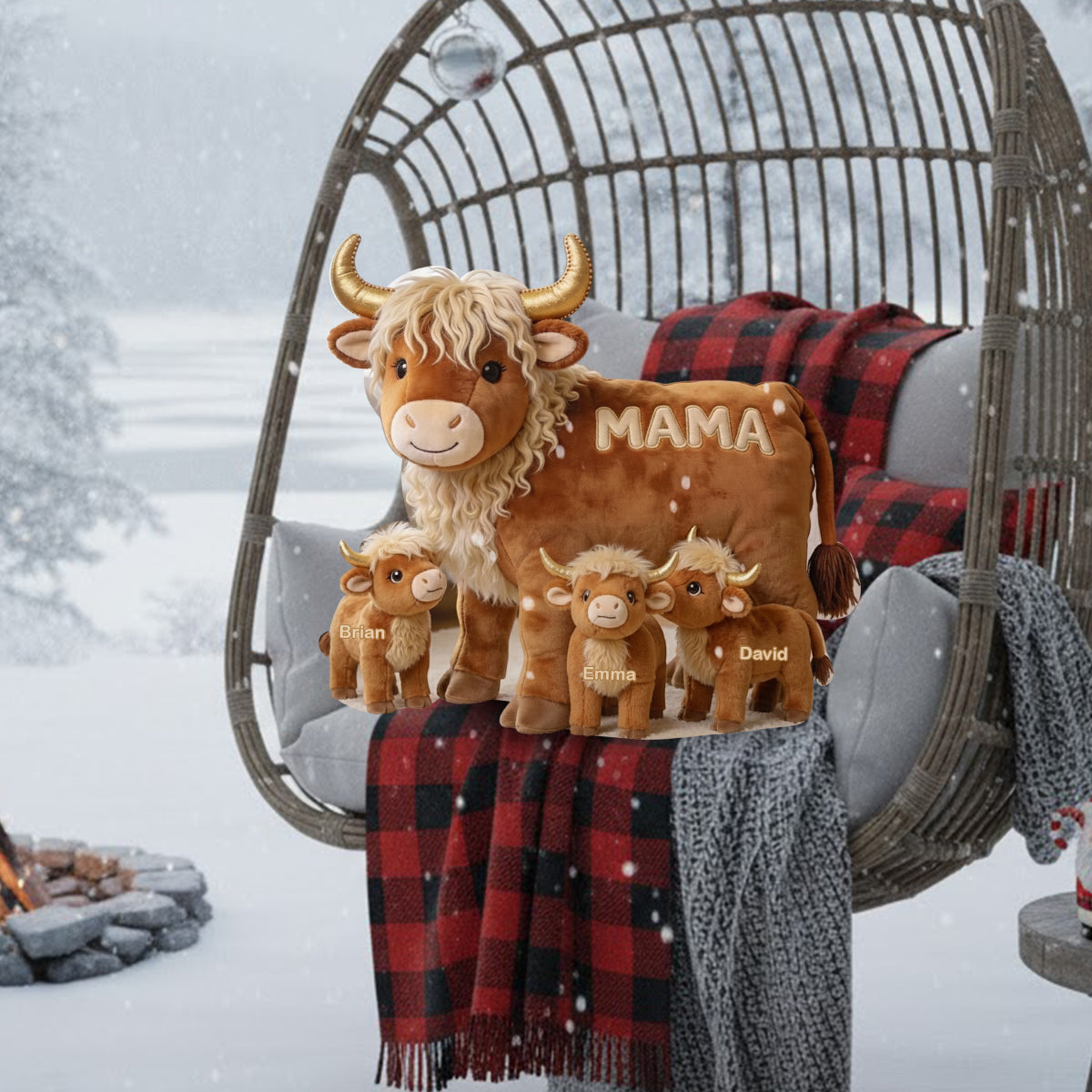 Mama Cow Gift For Mom Grandma - Personalized Grandma Shaped Pillow