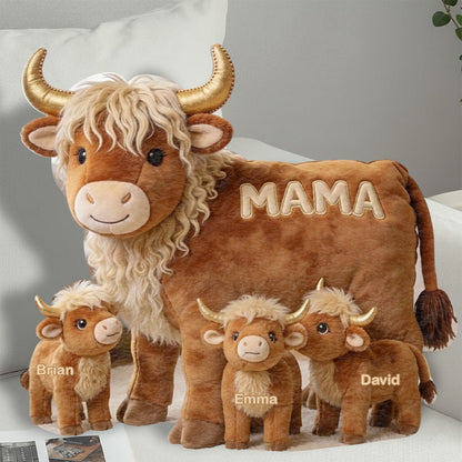 Mama Cow Gift For Mom Grandma - Personalized Grandma Shaped Pillow