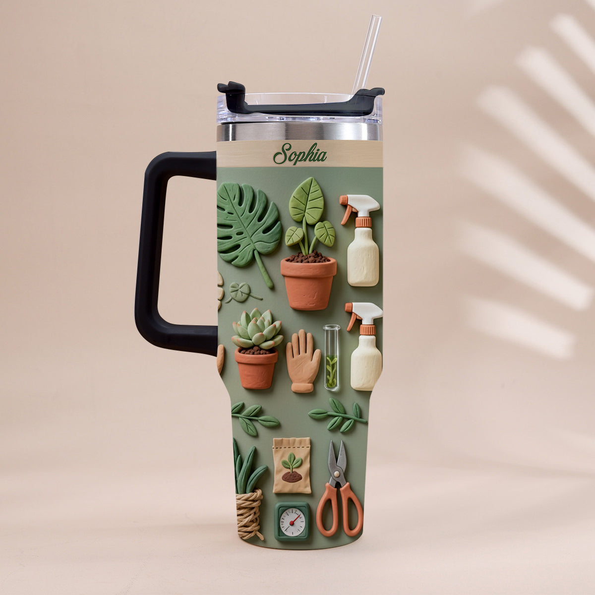 Plant Mom - Personalized Tumbler With Handle
