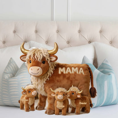 Mama Cow Gift For Mom Grandma - Personalized Grandma Shaped Pillow