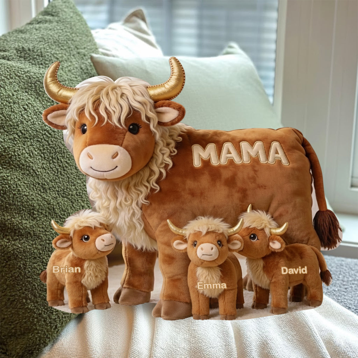Mama Cow Gift For Mom Grandma - Personalized Grandma Shaped Pillow
