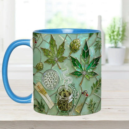 Green Magic Leaf - Personalized Weed Accent Mug