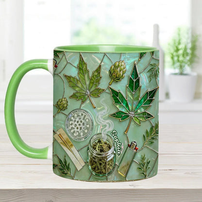 Green Magic Leaf - Personalized Weed Accent Mug