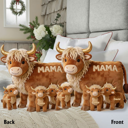 Mama Cow Gift For Mom Grandma - Personalized Grandma Shaped Pillow