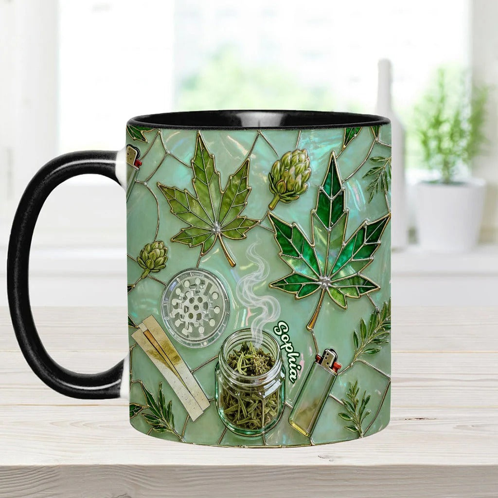 Green Magic Leaf - Personalized Weed Accent Mug