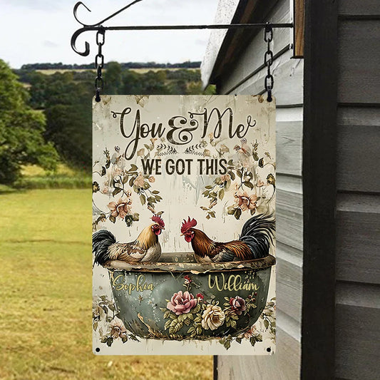 Chicken Couple You And Me - Personalized Metal Sign