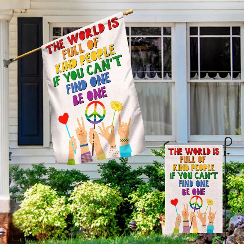Be Kind Hippie Flag The World Is Full Of Kind People If You Can't Find  Garden Flag, House Flag