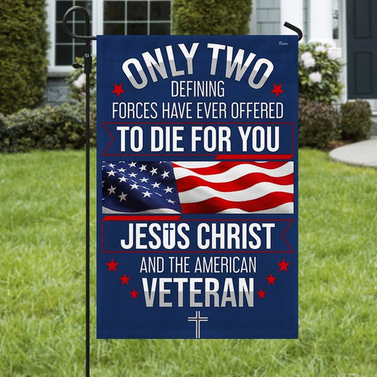 Jesus Christ And The American Veteran Garden Flag, House Flag