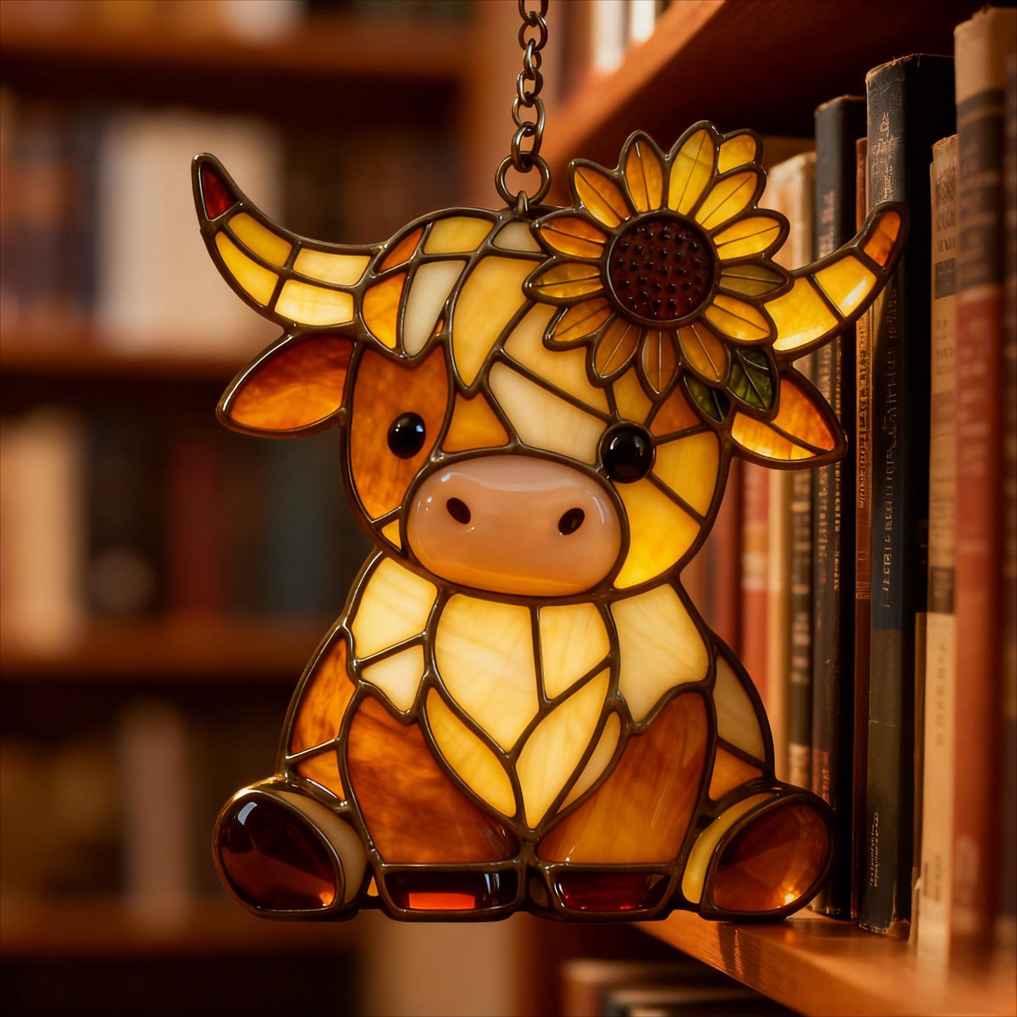 Cute Highland Cow Acrylic Suncatcher, Hangging Decor