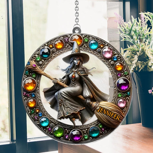 Beautiful Witch - Personalized Witch Window Hanging Suncatcher