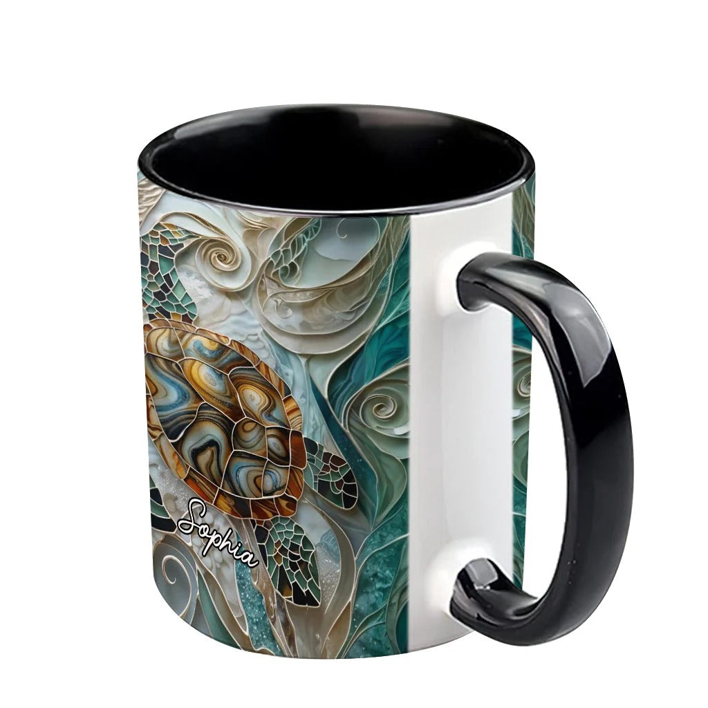 Love Turtles, Personalized Turtle Accent Mug