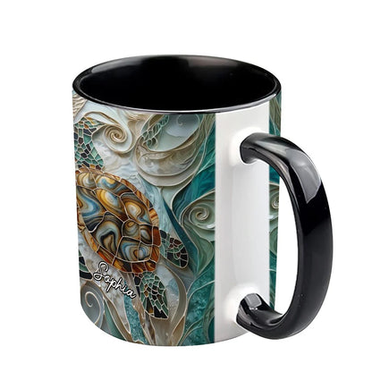 Love Turtles, Personalized Turtle Accent Mug