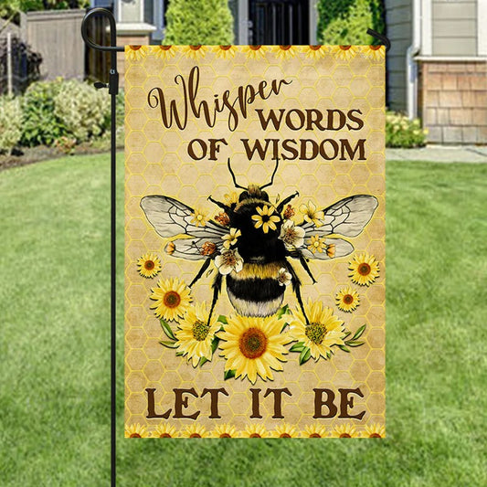 Bee Hippie Garden Flag, House Flag