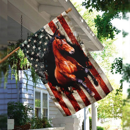 American Flag Horse Garden Flag, House Flag