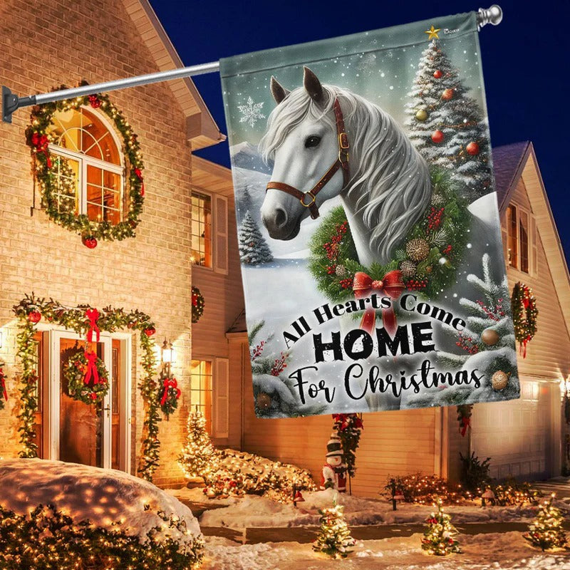 Horse Christmas Garden Flag, House Flag