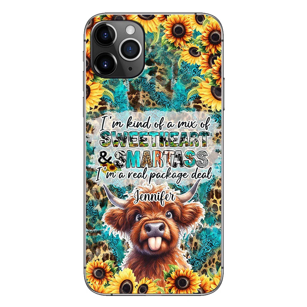 Sassy Highland Cow - Personalized Phone Case