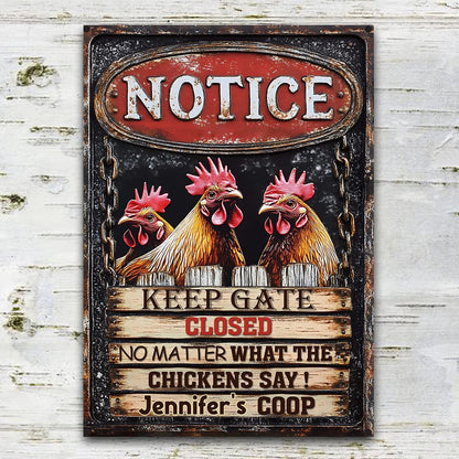 Welcome To My Coop - Personalized Chicken Rectangle Metal Sign