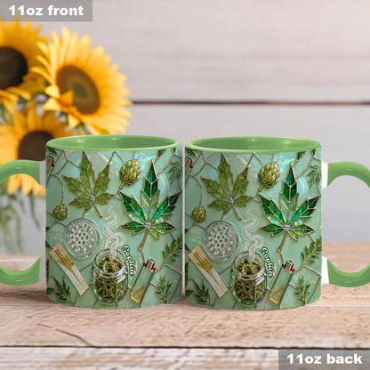Green Magic Leaf - Personalized Weed Accent Mug