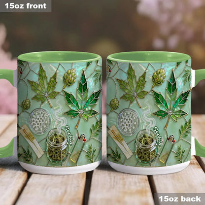 Green Magic Leaf - Personalized Weed Accent Mug