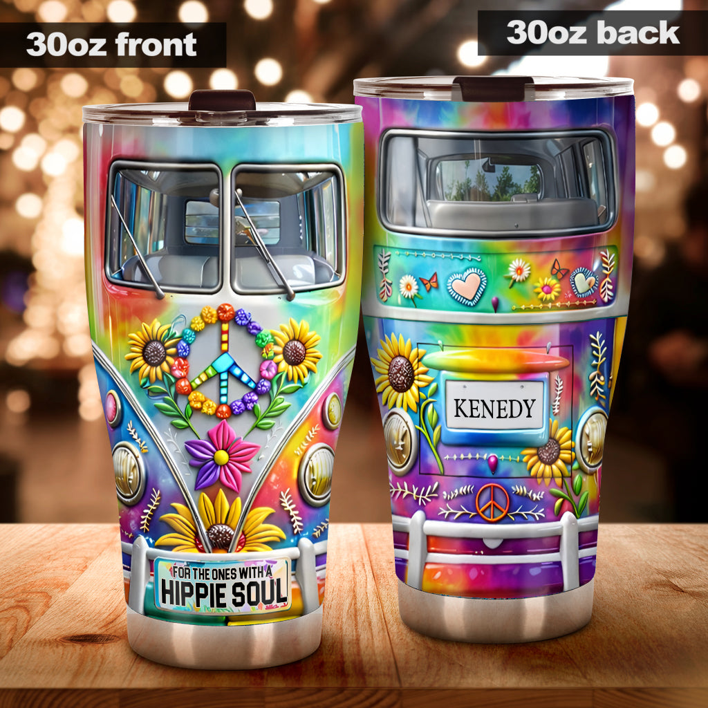 Hippie Van, Hippie Soul, Personalized hippie Tumbler