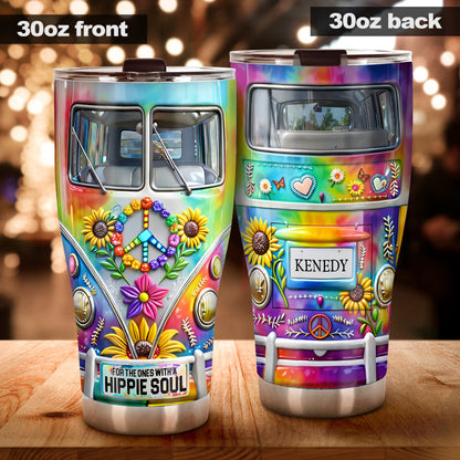 Hippie Van, Hippie Soul, Personalized hippie Tumbler