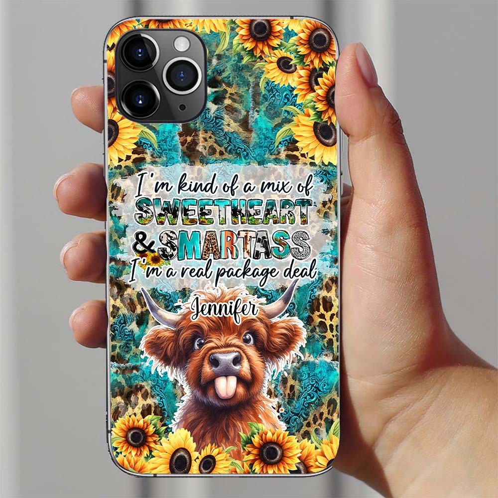 Sassy Highland Cow - Personalized Phone Case
