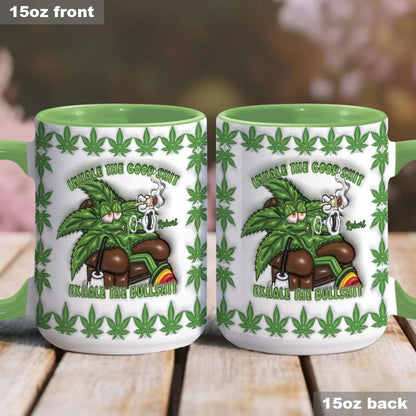 Inhale the Good Sh_t Exhale the Bullsh_t - Personalized Weed Accent Mug