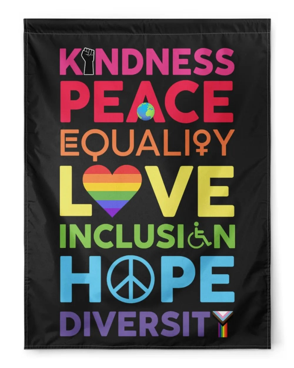 Kindness Peace Equality Love Hope Garden Flag, House Flag