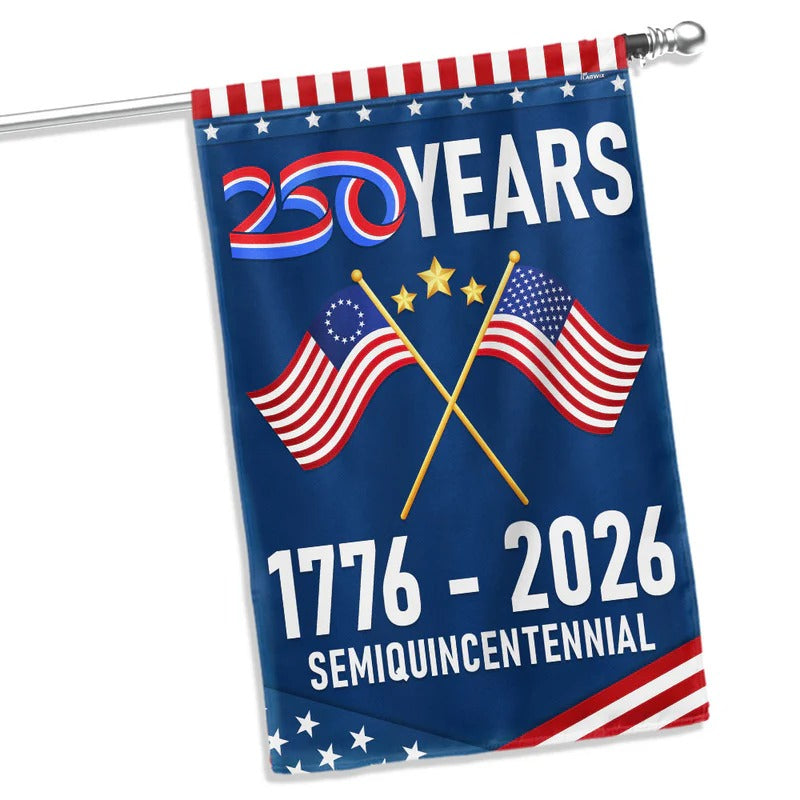 America 250th Anniversary US Semiquincentennia Garden Flag, House Flag