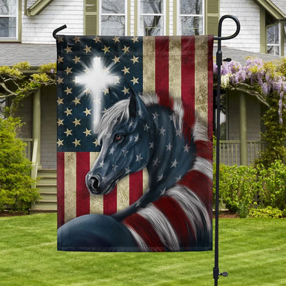 Patriot Horse American Garden Flag, House Flag