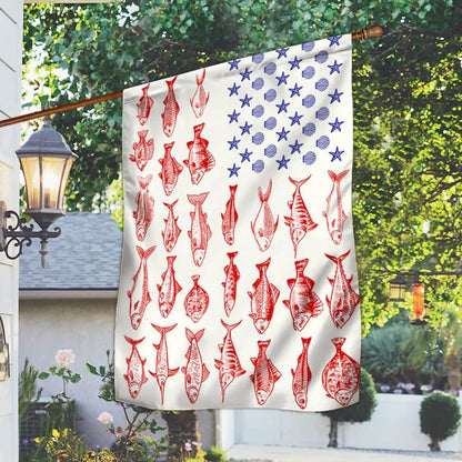 Fish & Sea Shells American Garden Flag, House Flag
