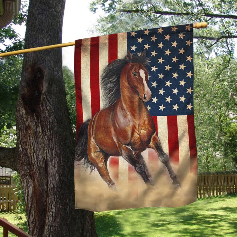 Beautiful Horses American Garden Flag, House Flag