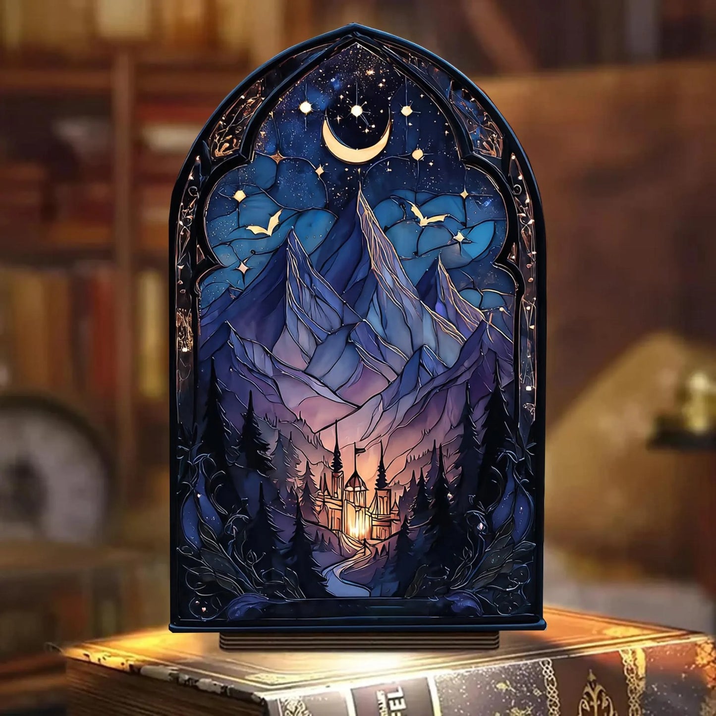 Celestial Night City Suncatcher Candle Holder