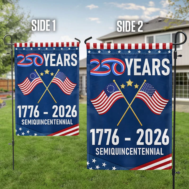 America 250th Anniversary US Semiquincentennia Garden Flag, House Flag
