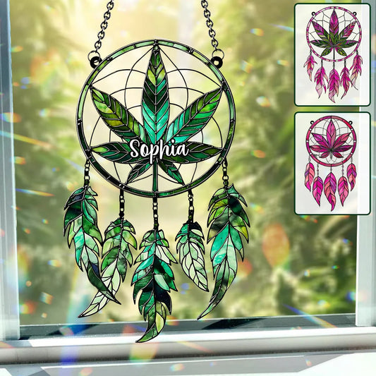 Beautiful Marijuanas - Personalized Weed Window Hanging Suncatcher Ornament