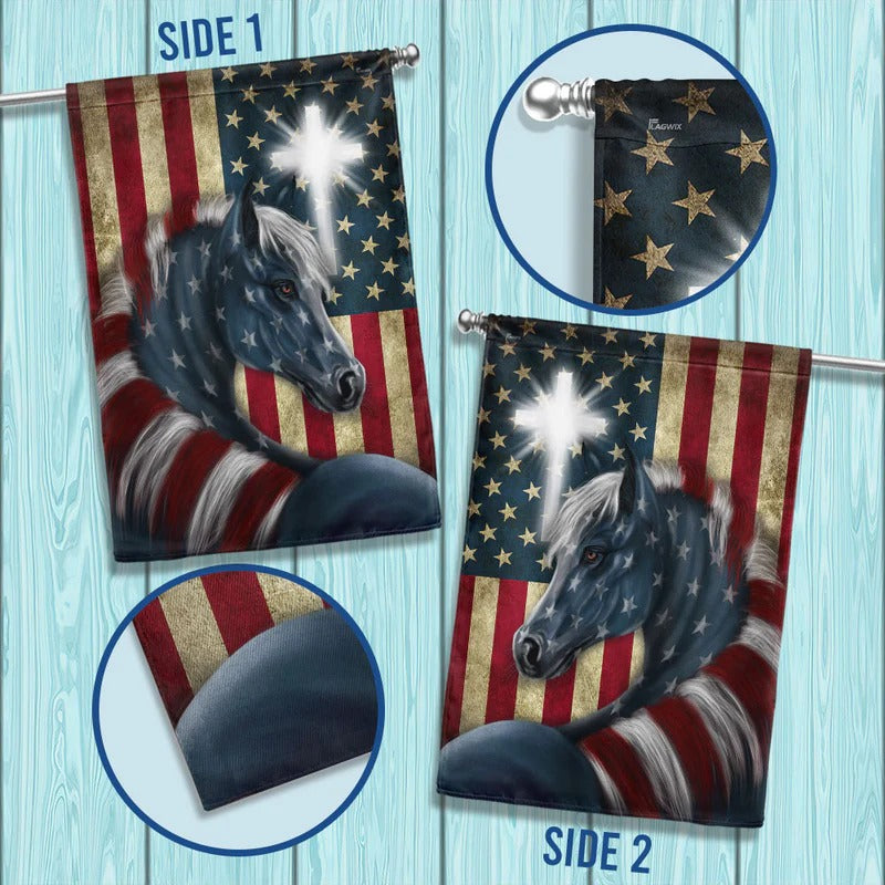 Patriot Horse American Garden Flag, House Flag