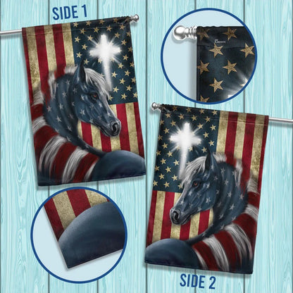 Patriot Horse American Garden Flag, House Flag