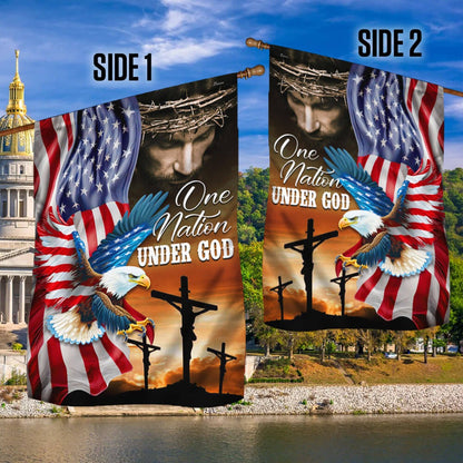 One Nation Under God – Jesus Christian America Garden Flag, House Flag