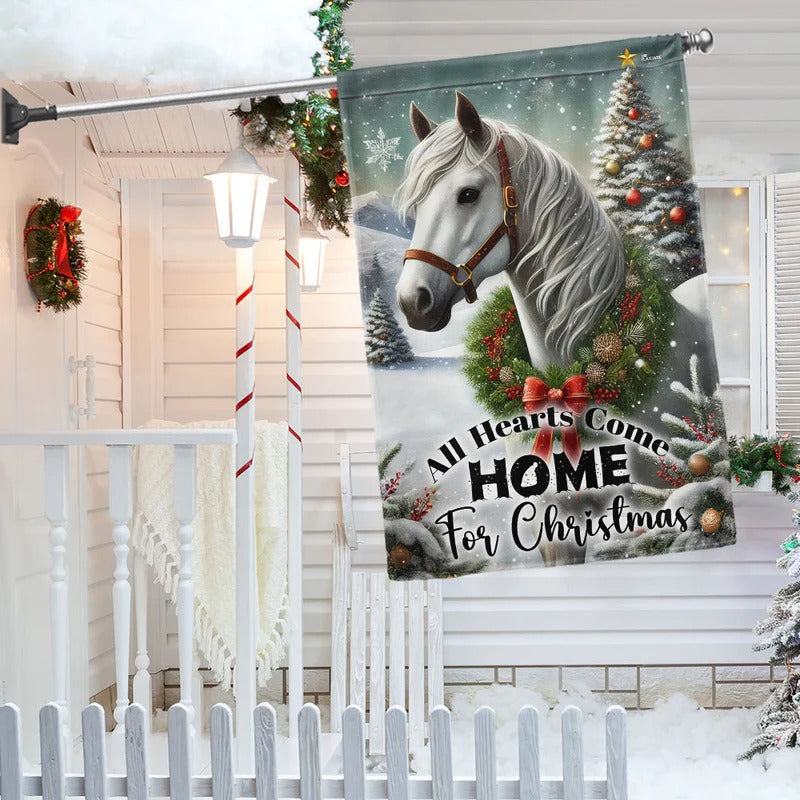 Horse Christmas Garden Flag, House Flag